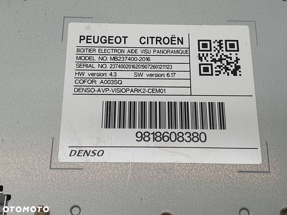 MODUŁ KAMERY COFANIA PEUGEOT 5008 II 9818608380 - 2