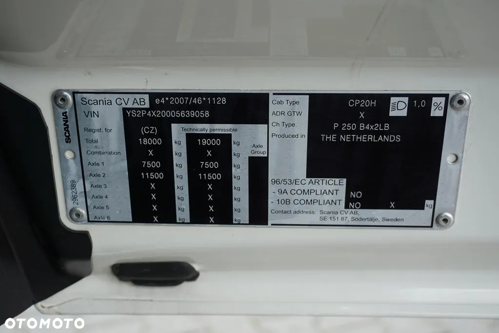 Scania P 250 / ACC / E 6  / FIRANKA + WINDA / DŁ. 9,3 M / 23 PALETY - 11