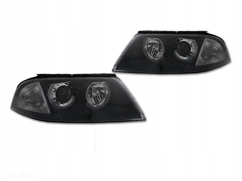 Reflektory Lampy kpl Ringi Angel Eyes Tuning Black VW Passat B5 3bg Lift FL - 1