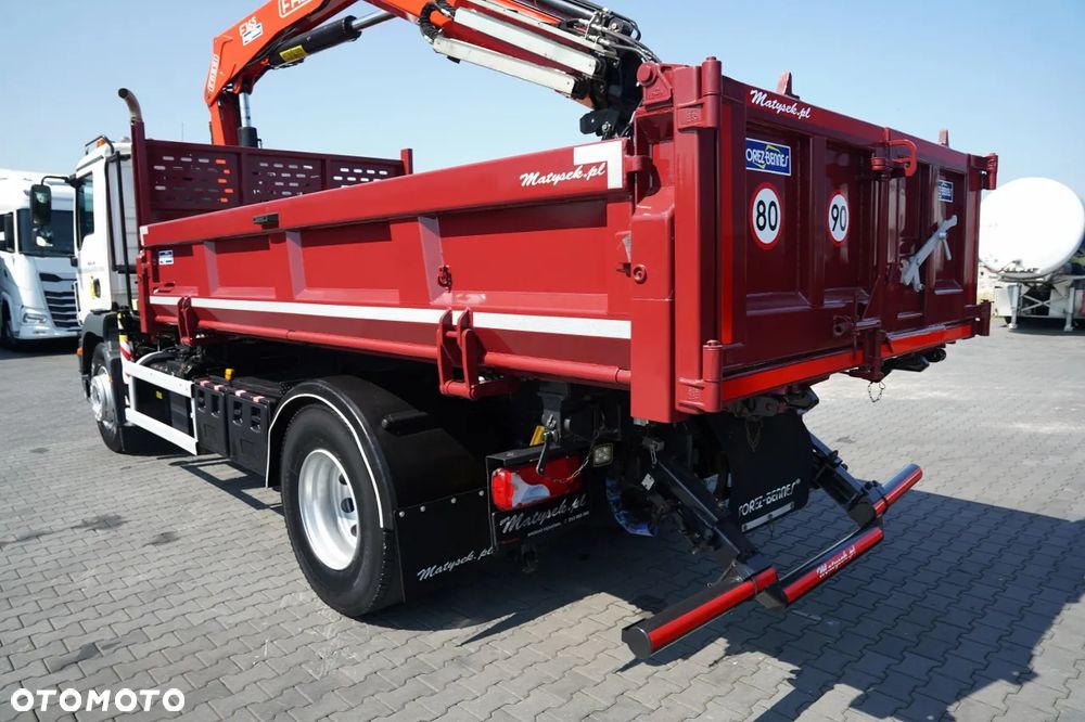 MAN TGM 18.340 / 4X2 / WYWROTKA 3 STRONNA / HYDROBURTA / BORDMATIC + HDS FASSI F165.0.22 / ROTATOR / CHWYTAK / PILOT / EURO 6 - 18