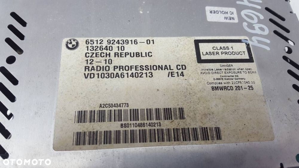 RADIO BMW 3 Touring (E91) 2004 - 2012 318 d 105 kW [143 KM] olej napędowy 2007 - 2012 9243916 - 3