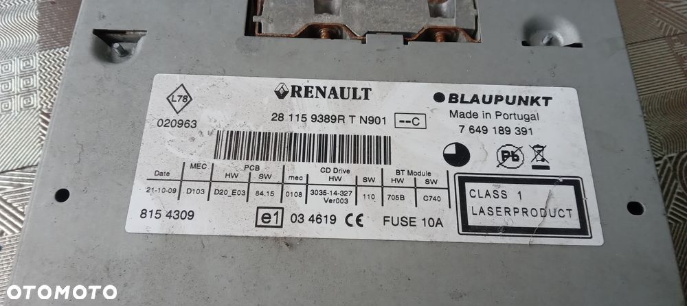 Megane III Scenic 3 radio 281159389R - 2