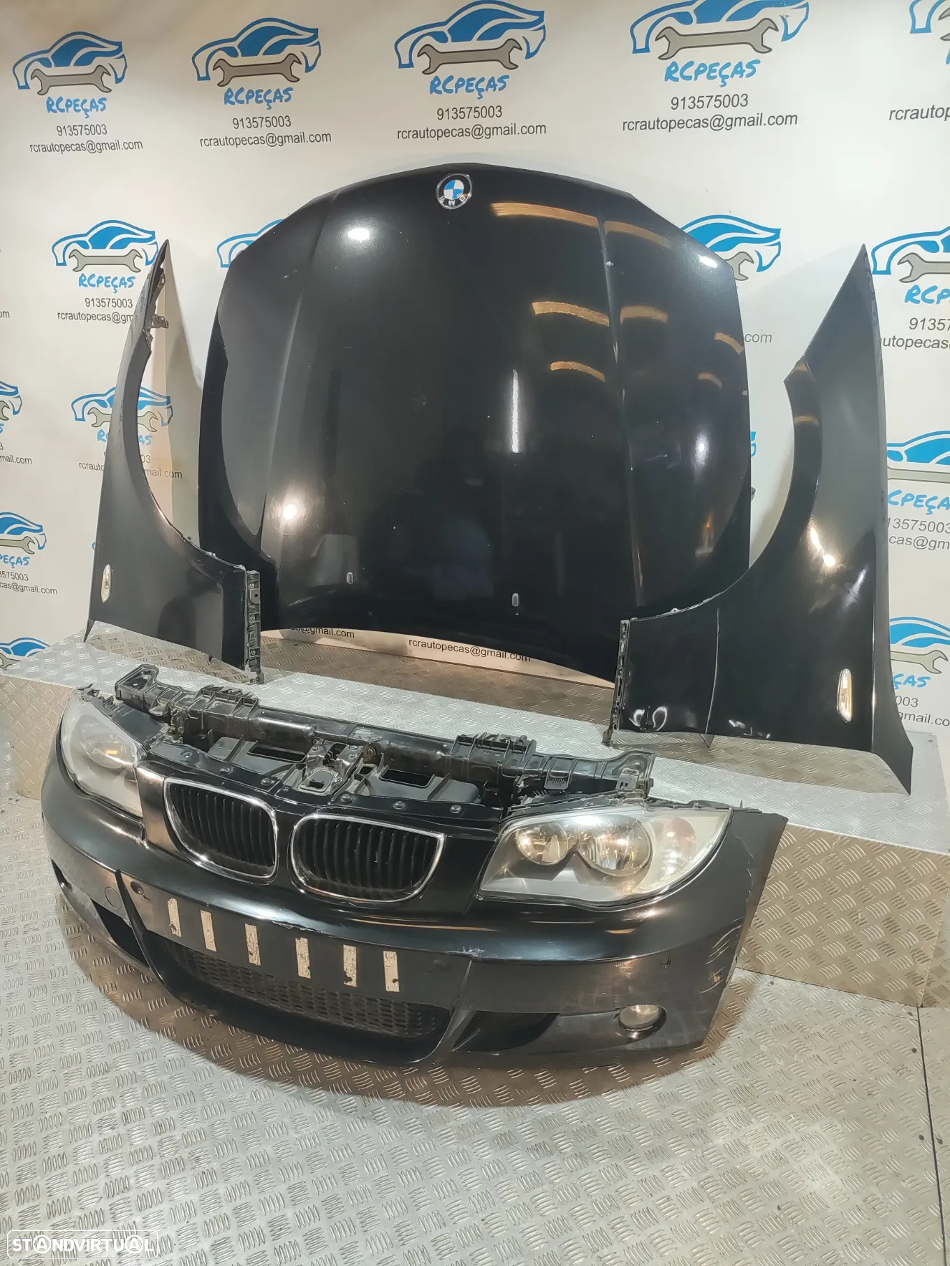 FRENTE COMPLETA BMW SERIE 1 E87 E81 PACK M PARACHOQUES SENSORES GUARDA-LAMAS OTICAS RADIADOR VENTILADOR FRENTE FIBRA REFORÇO - 2