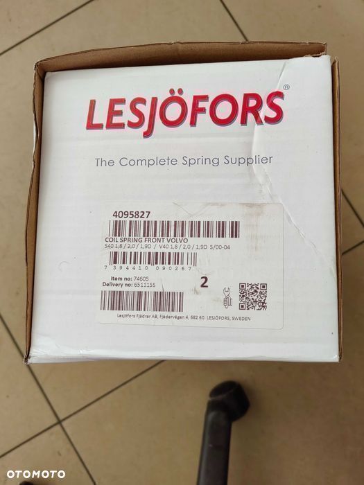 SPRĘŻYNA ZAWIESZENIA przednia Volvo S40 1,8 / 2,0 / 1,9D / V40 1,8 / - 1