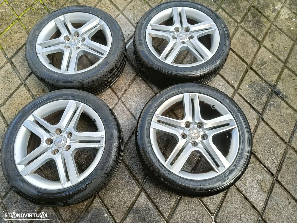 4 jantes 17 SEAT furação 5x112 com  pneus - 1
