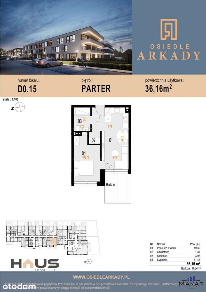 Osiedle Arkady! 2pokoje w niskiej zabudowie