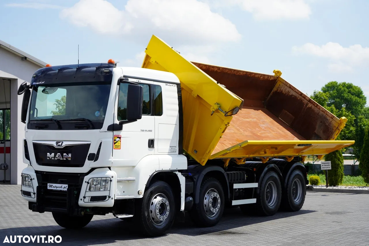 MAN TGS 41.460 / 8x8 / BASCULĂ / 2 PĂRȚI / BORDMATIC / HYDROBTA / MEILLER KIPER / ANVELOPE 100% / EURO 6 / 2017 / IMPORTAT - 7
