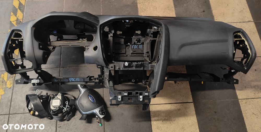 FORD FOCUS MK3 III 13r DESKA ROZDZIELCZA AIRBAG PASY KONSOLA - 1