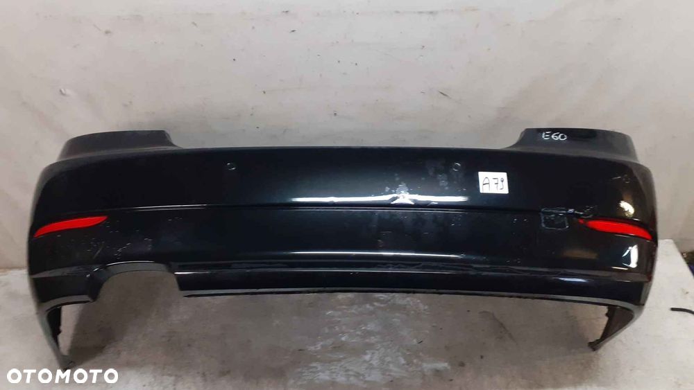 + ZDERZAK TYŁ TYLNY BMW SERIA 5 E60 BLACK SHAPPIRE CZARNY PDC CZUJNIKI - 1
