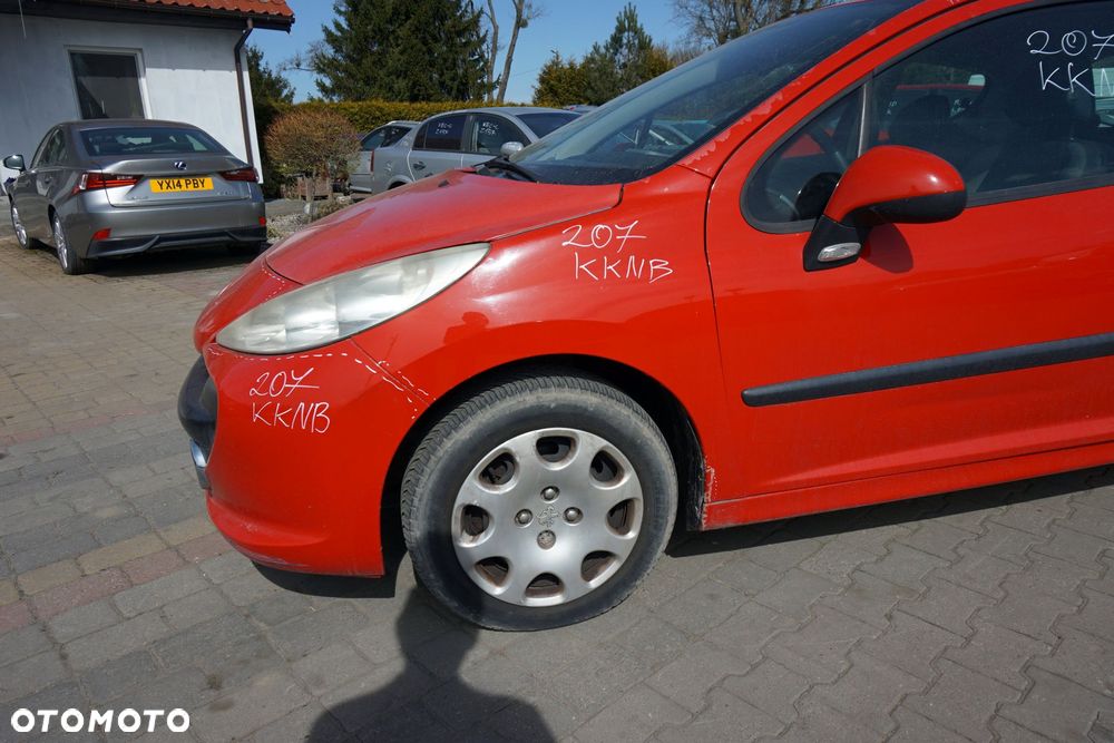 MASKA ZDERZAK BŁOTNIKI LAMPY 207  KKNB  PEUGEOT 2006-2009 CZERWONY PRZÓD KOMPLETNY - 8