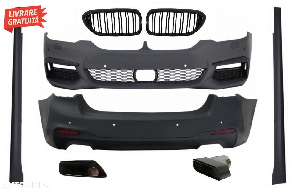 Pachet Exterior cu Grile Centrale si Tobe Ornament BMW Seria 5 G30 (20 - 1