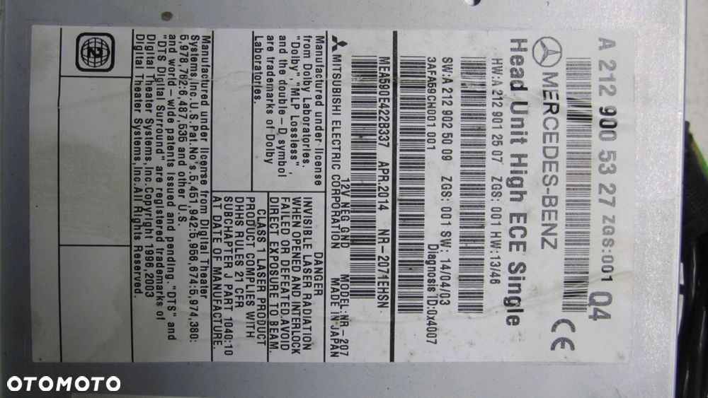 MERCEDES W212 LIFT RADIO NAWIGACJA A2129005327 11- - 2