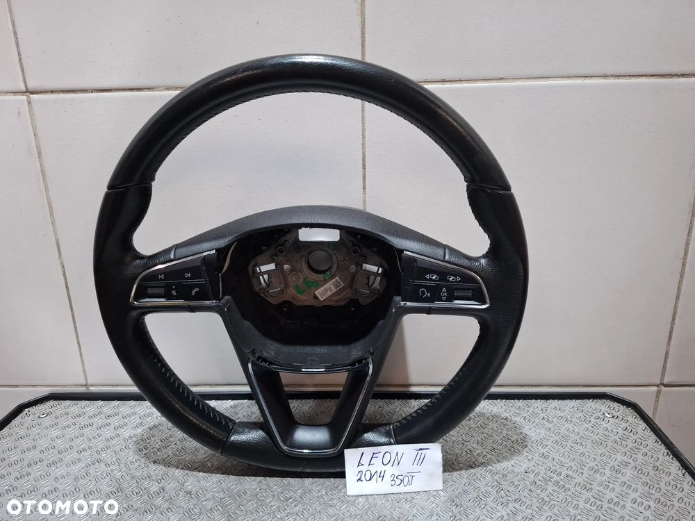 Kierownica Seat Leon III 2014 rok nr 5F0419091L skóra ładna - 1