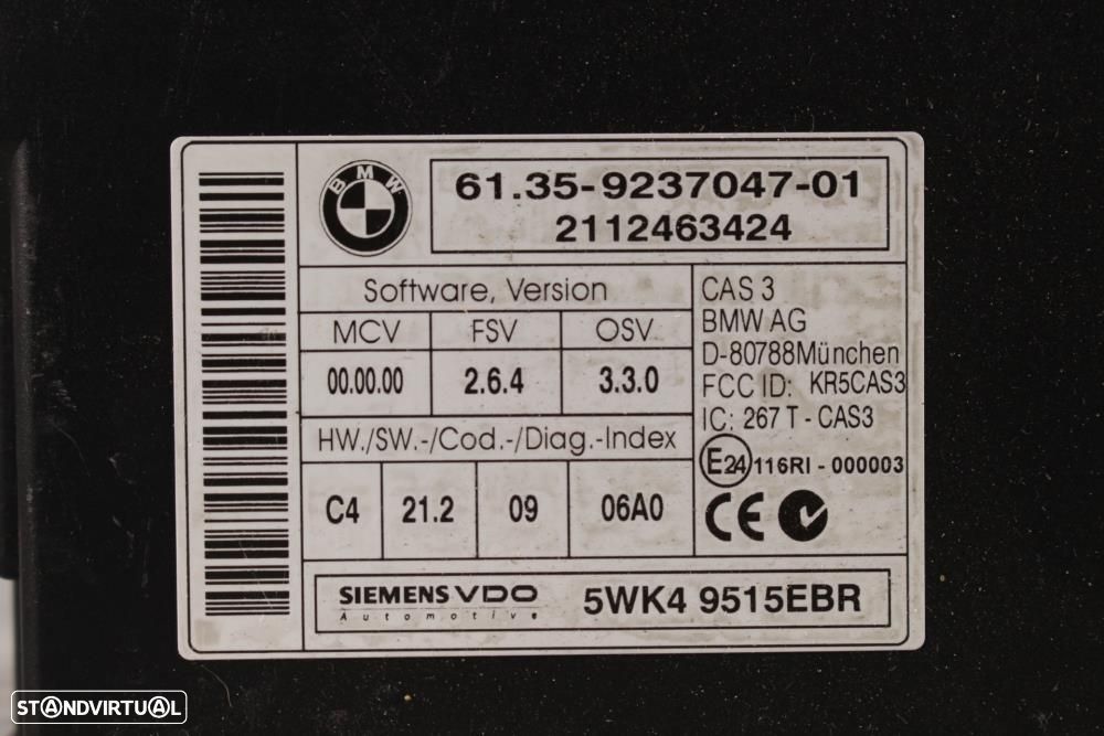 Módulo Eletrónico Bmw 1 (E87)  9237047 / 5Wk49515ebr / 9 237 047 - 6