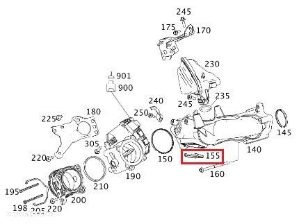 MERCEDES WIELE MODELI Uszczelka rury przepustnicy V6 ORYGINAL - 2