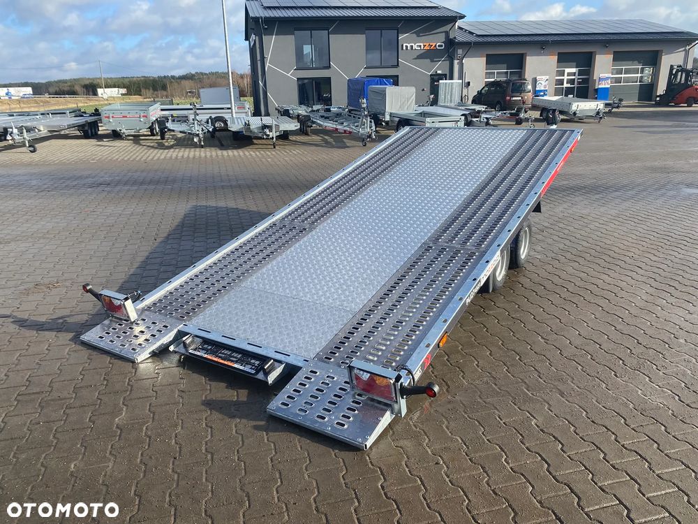 Lorries DOSTAWA! Przyczepa Laweta PLI27-4521 wym. 450x201cm Przyczepa do przewozu aut, UCHYLNA! Zintegrowane najazdy, FULL LED, 2 osie, podłoga aluminiowa DMC 2700kg - 17
