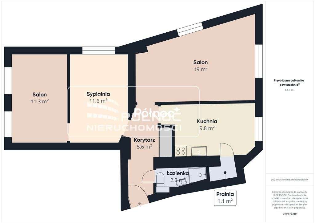 CENTRUM Ełku, Kościuszki 8, III piętro, 3 pokoje - Pełny obrazek: 3/15