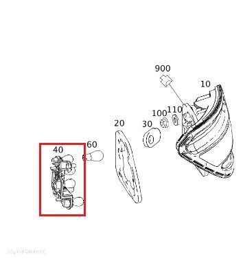 MERCEDES C-KLASA W204 Wklad lampy tyl prawy OE - 2