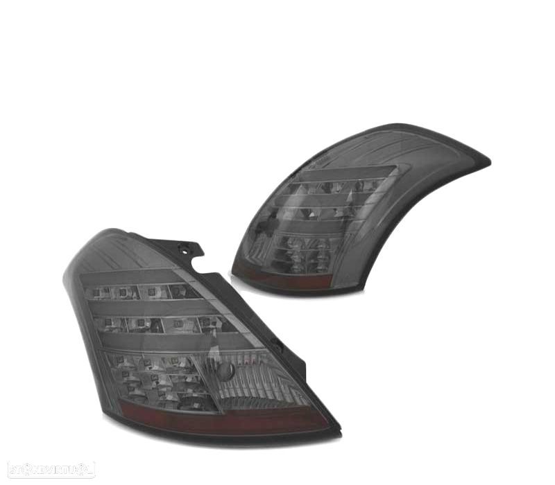 FAROLINS TRASEIROS LED SUZUKI SWIFT IV 10-17 LIGHT BAR FUMADOS ESCURECIDOS - 1