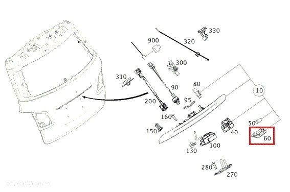 MERCEDES B-KLASA Lampka tablicy rejestracyjnej OE - 7
