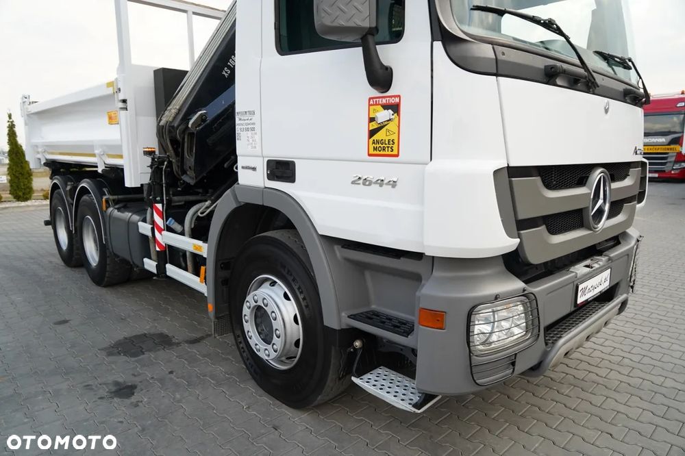 Mercedes-Benz ACTROS  2644 / 6X4 / WYWROTKA / 2X HYDROBURTA  / + HDS HIAB 166 ES-5  / PILOT /  ROTATOR / EPS + SPRZĘGŁO / EURO 5 - 11