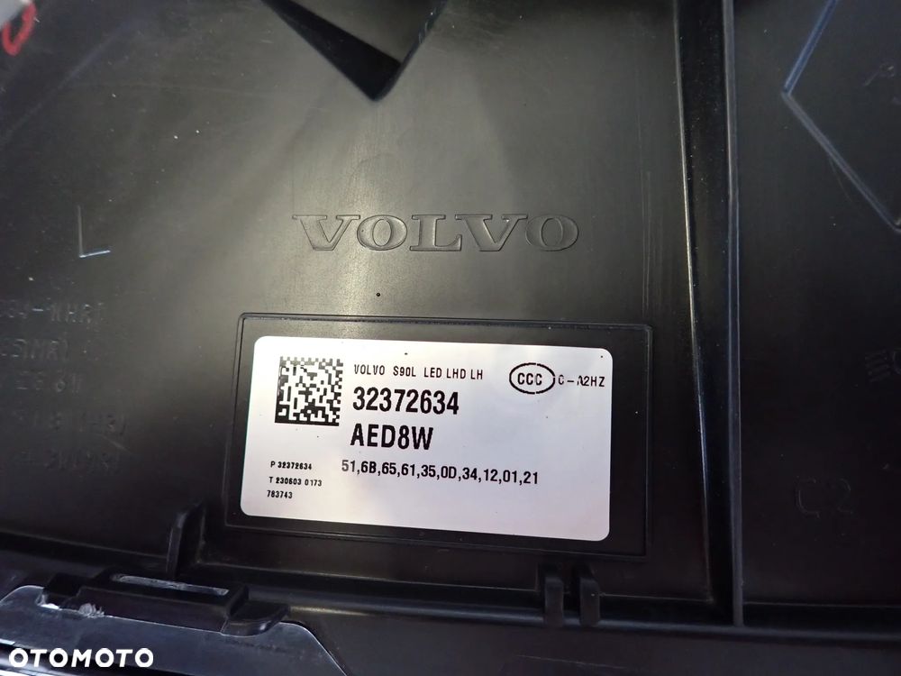 VOLVO S90 LAMPA LEWY PRZÓD EUROPA 32372634 - 3