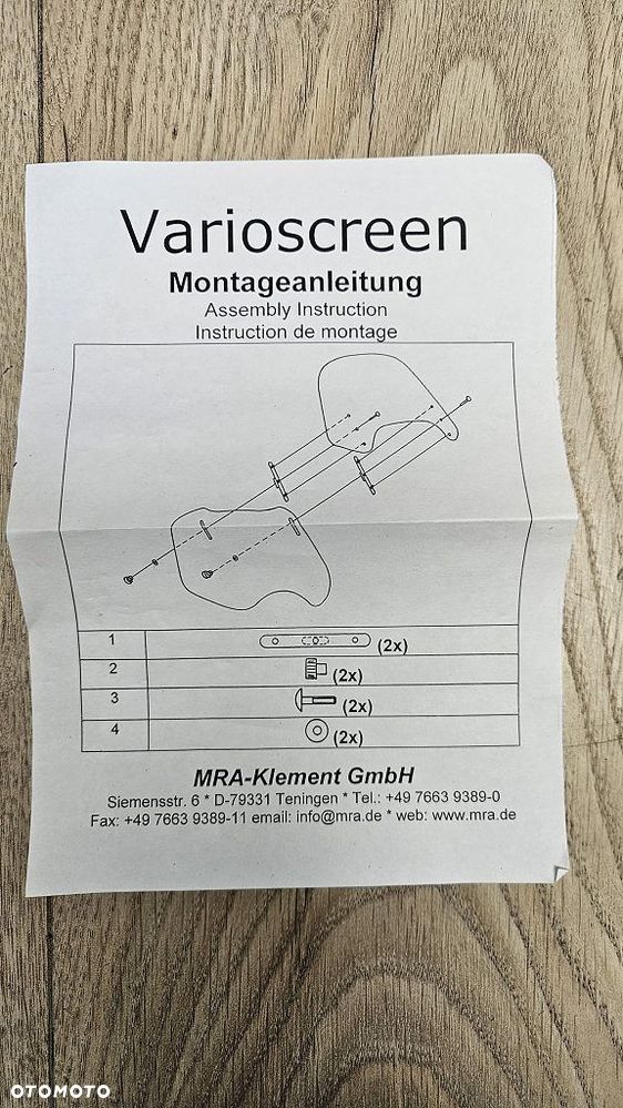 Górna szyba motocyklowa MRA Varioscreen (dokładka / spoiler) dymiona - 9