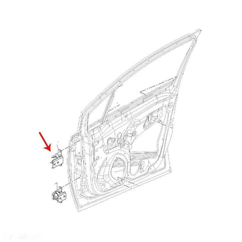 Zawias drzwi Opel Meriva B 10-17r. NOWY gorny zawias prawych przednich drzwi prawy przód 13251221