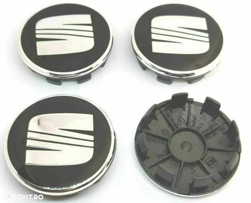 Capace Roti Sigle Embleme Jante Seat Rosu/Negru, 63mm INT cu 57mm EXT - 3