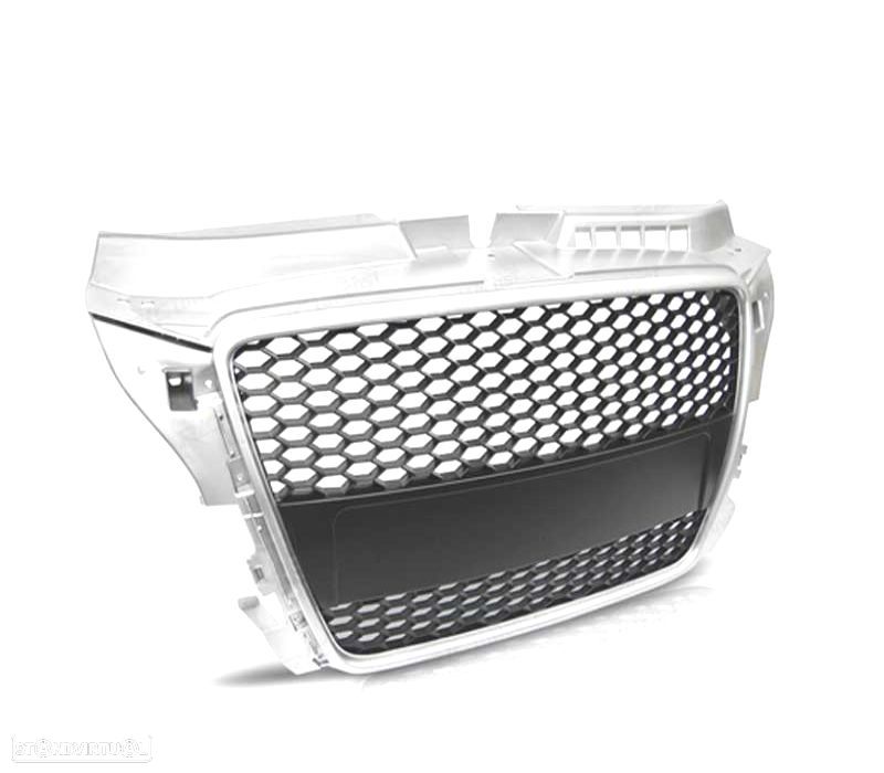 GRELHA FRONTAL AUDI A3 8P 08-12 LOOK RS3 CINZA CLARO - 2