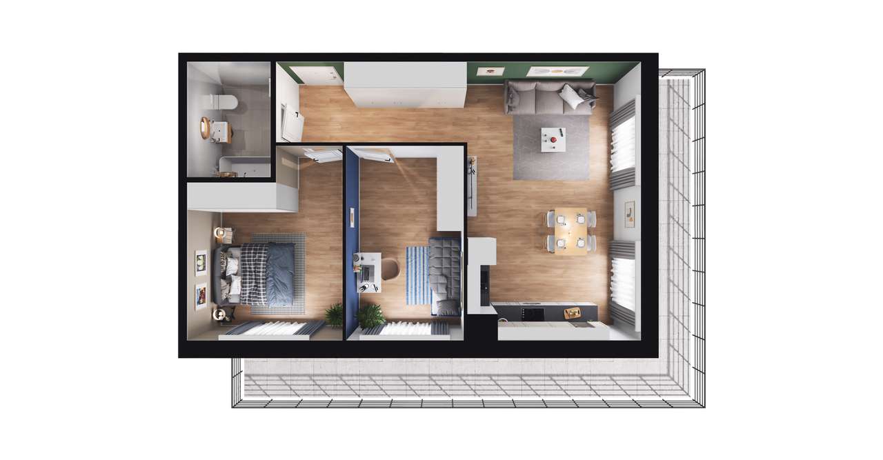 3-pokojowe mieszkanie 62m2 + loggia Bez Prowizji - Pełny obrazek: 3/21