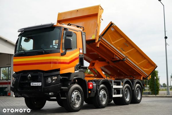 Renault K 480 / 8x4 / WYWROTKA DWUSTRONNA / HYDROBURTA / KLAPODRZWI  / SPROWADZONY / PO KONTRAKCIE SERWISOWYM