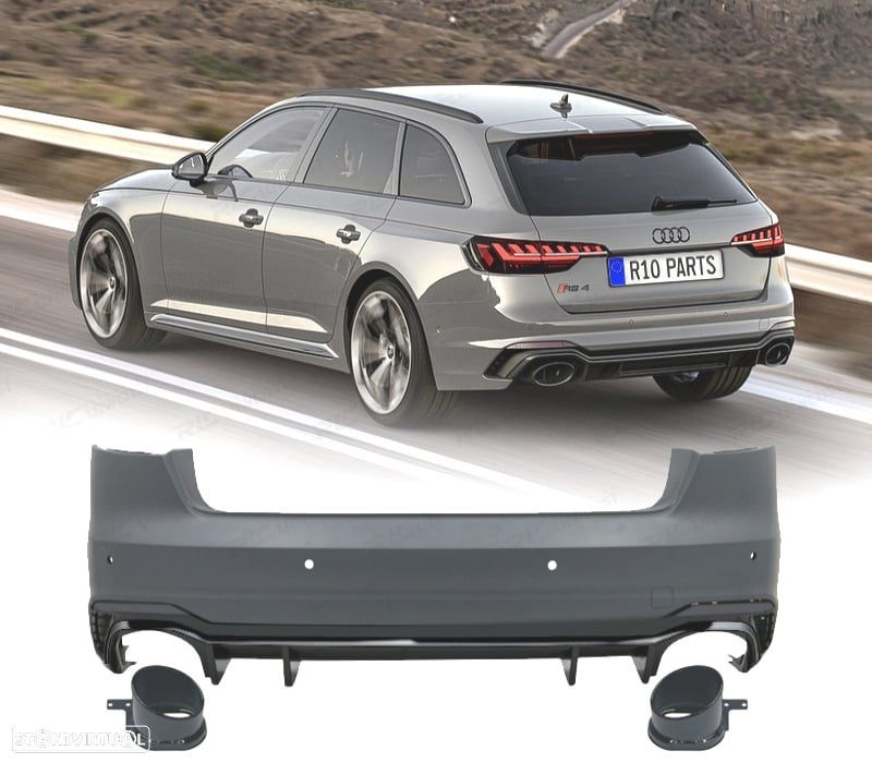 PARACHOQUE TRASEIRO AUDI A4 17-20 LOOK RS4 - 1