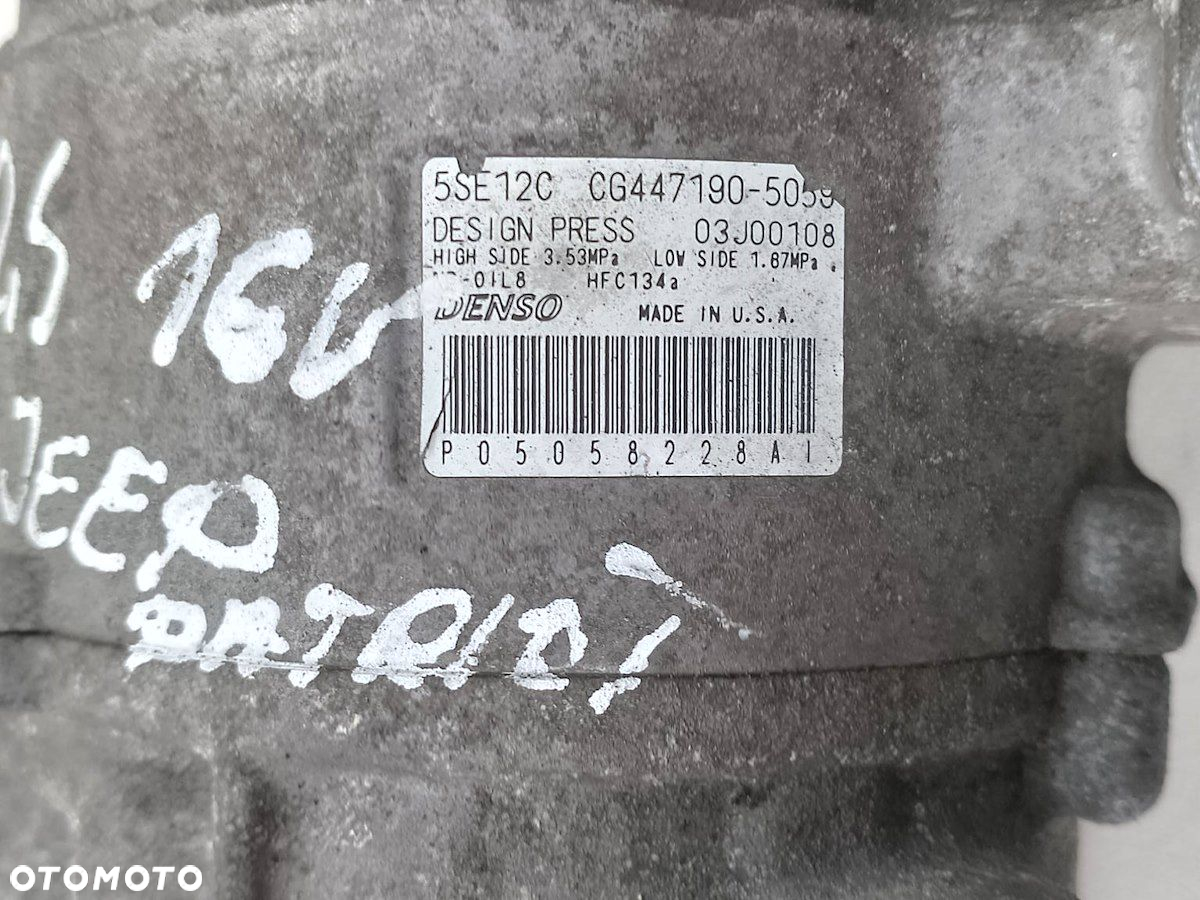 POMPA, SPRĘŻARKA KLIMATYZACJI JEEP PATRIOT P05058228AI  CG447190-5059 2.4 - 2
