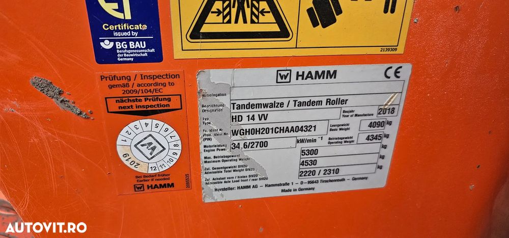 Cilindru compactor Hamm HD 14 VV, HD14 V V - 7
