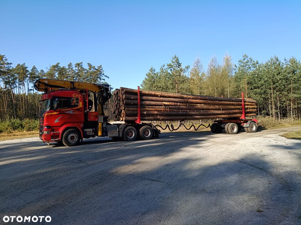Scania R580 V8 2016r Scania R560 V8 2014r Scania R500 V8 2013r do drewna drzewa lasu dłużycy kłody dźwig epsilon loglift wózek doll huttner przyczepa do transportu drewna - 6