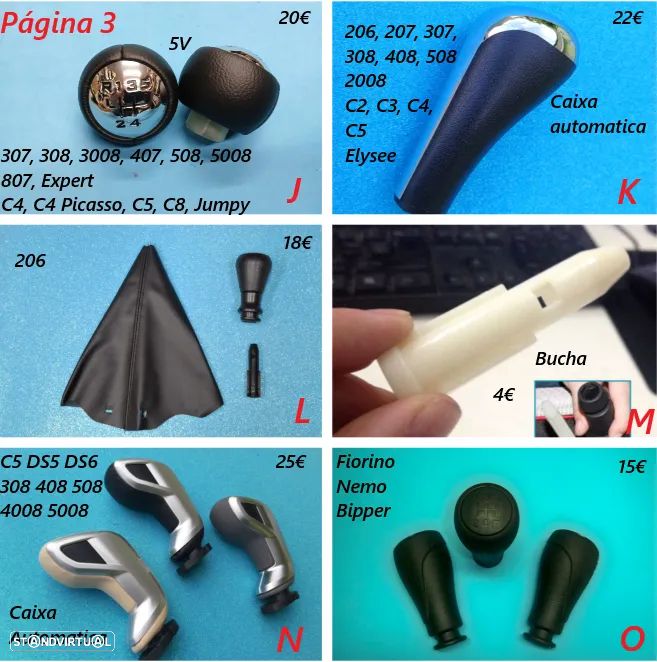 Moca manete punho velocidades Peugeot / Citroen  NOVA - 4