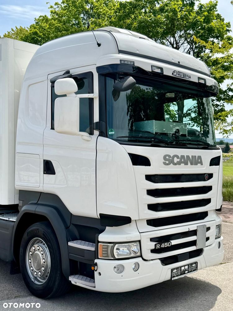Scania SCANIA R450 / IZOTERMA / KONTENER / DO ŻYWCA / SILNIK 6 CYLINDROWY / 13 LITROWY  / KLIMA POSTOJOWA / WINDA / SPROWADZONY / SYPIALKA / AUTOMAT / 18 PALET / E6 / STAN BARDZO DOBRY - 13