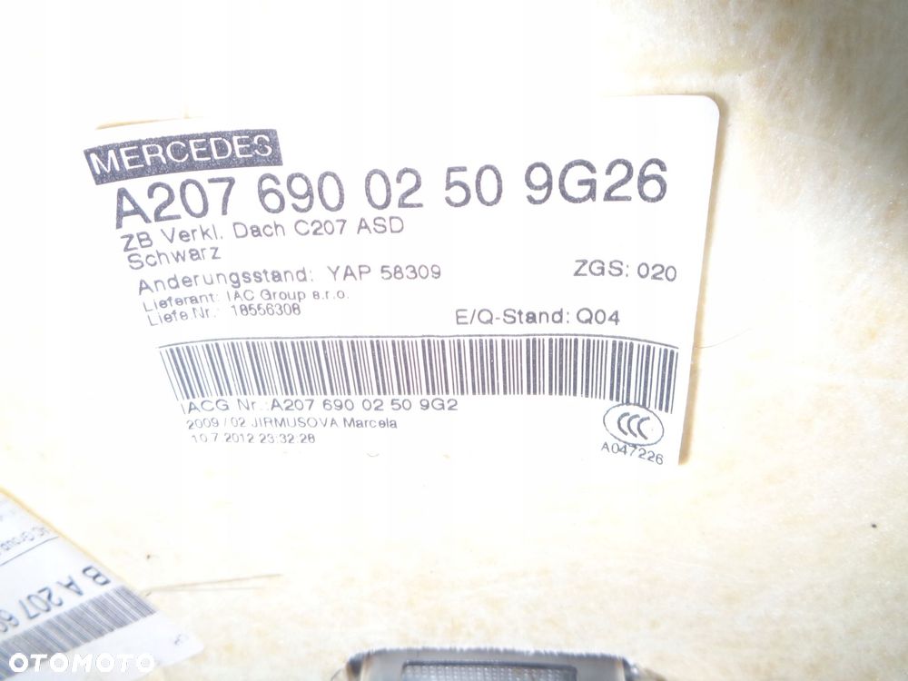 mercedes e coupe w207 amg podsufitka czarna 09-16r - 4