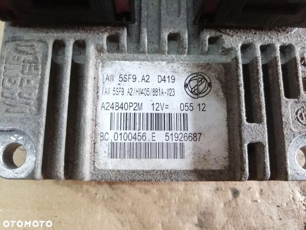 Fiat Grande Punto Evo 1.4 sterownik silnika IAW5SF.9 A2 51926687 plus wtyczki z wiązką - 2