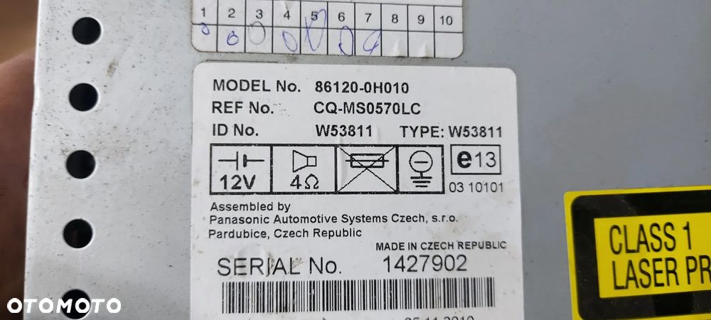 Radio Toyota Aygo 86120-0H010 - 3