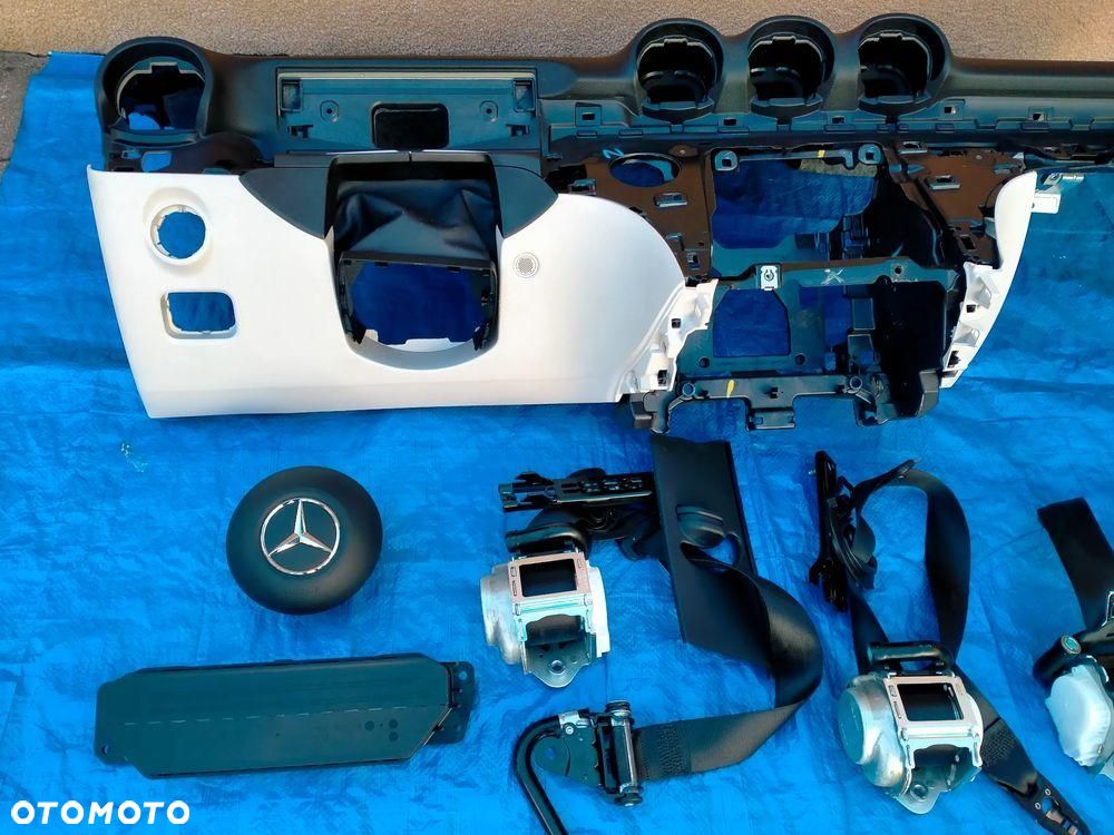 MERCEDES W206 KONSOLA DESKA CZARNA DÓŁ BEŻOWY AIRBAG PAS PASY KOMPLET - 2