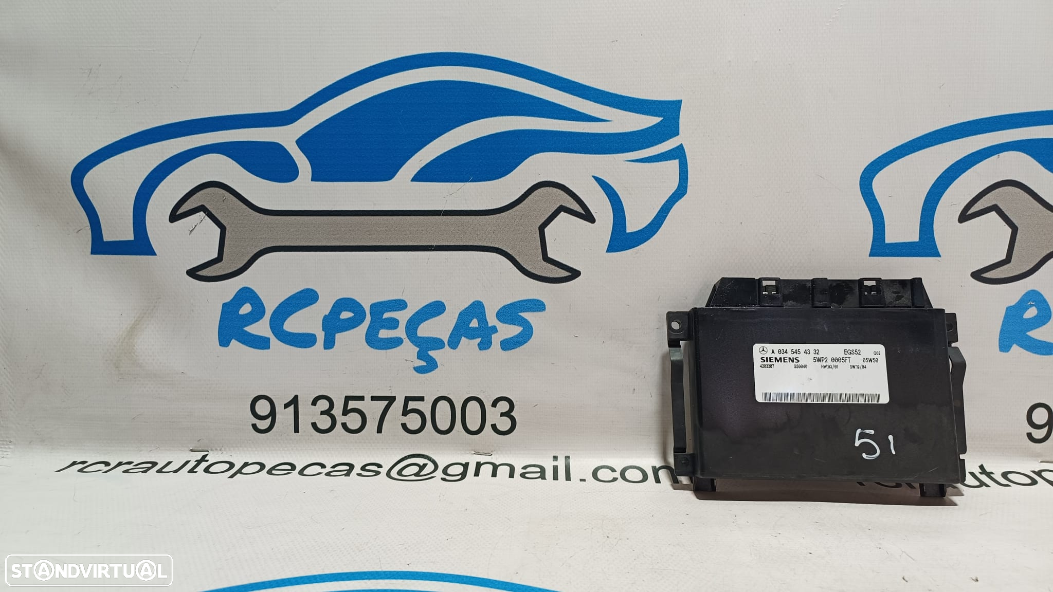 CENTRALINA ECU MODULO CAIXA VELOCIDADES AUTOMÁTICA MERCEDES BENZ CLASS C W203 C220 220 CDI 16V 143CV OM646962 646962 A0345454332 0345454332 - 3