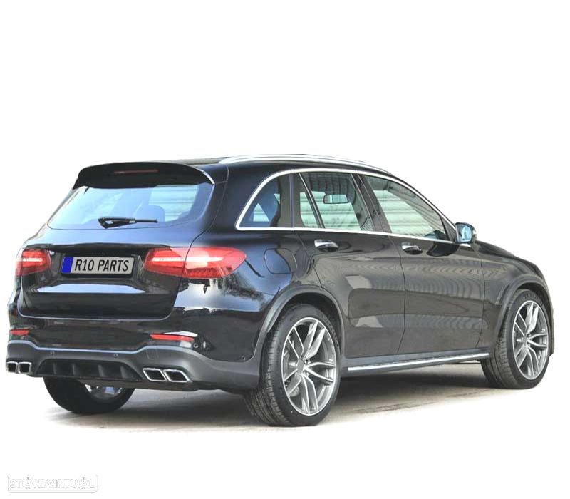 DIFUSOR MERCEDES GLC X253 15-18 LOOK AMG GLC63 PDC + PONTEIRAS ESCAPE CROMADAS - 2