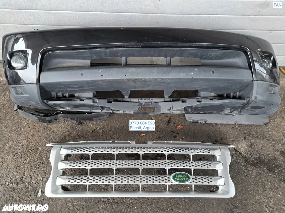 Bara fata completa cu senzori parcare si proiectoare Grila centrala cu sigla bara fata Land Rover Range Rover Sport Facelift L320 2009-2013 - 1