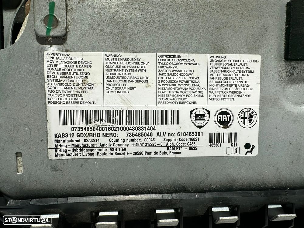 .Airbag Tablier Joelho Lateral Original FGP Fiat 500 312 735485040 2007 - 2023 - 7