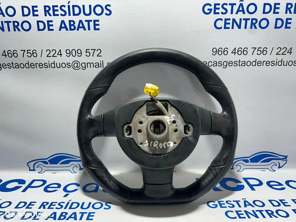 .Volante Completo Flat Bottom Pele Perfurada VW Volkswagen 1K8419091D 2005 - 2017 - 4