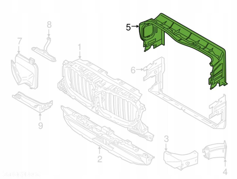 KANAŁ wlot kierownica POWIETRZA GÓRNY BMW X3 X4 G01/ G02 51747399996 - 3