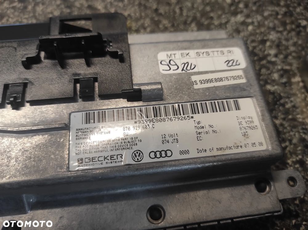 WYŚWIETLACZ AUDI A4 B8 A5 8T Q5 8R 8T0919603C SPRAWNY GWARANCJA WYSYŁKA !!!!!! - 3