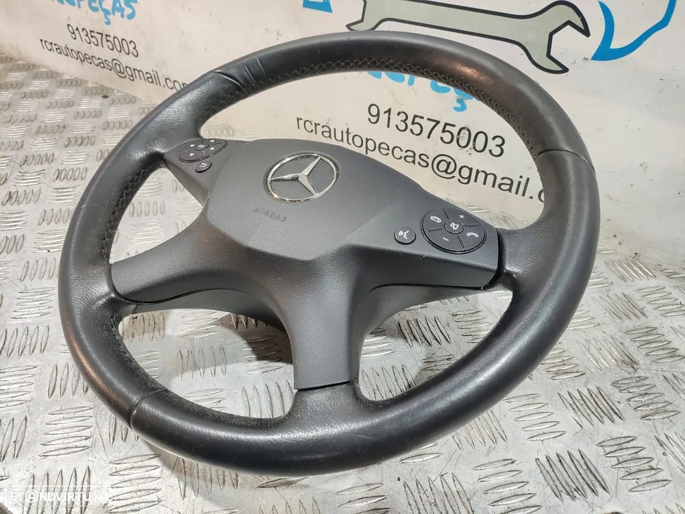 Volante + Airbag Completo em pele Mercedes Benz Class C W204 - Com comandos multifunções - 9
